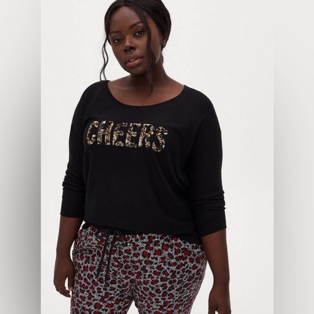 Torrid 5 Fleece Long Sleeve Lounge Sweatshirt